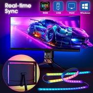 Computer Monitor LED Strip Light RGB Screen Color Sync Smart Control Ambient Backlight Lights For 24-34inch PC Game Room Decor