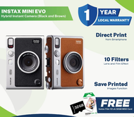 Fujifilm Instax Mini EVO Hybrid Instant Camera – Complete Bundle with Film, Accessories, and Customi