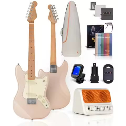 36-inch Electric Guitar: 3/4 Size Mini Electric Guitar Kit with Solid Body 1.5 In Neck Width for Beg