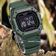 Montres Company 香港註冊公司(33年老店) 卡西歐 CASIO W218 W218H W-218 W-218H W-218H-3 W-218H-3B 七年電池壽命 軍綠黑色反顯液晶白色