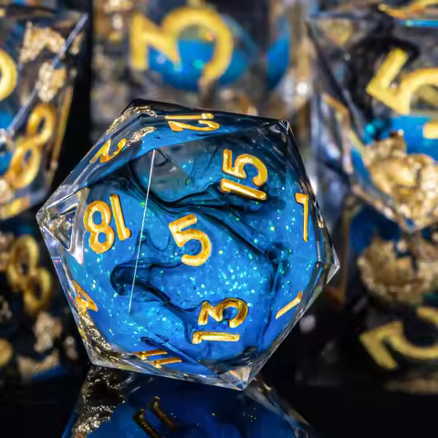 DND Sharp Edge Dice, RPG D and D Dice, Dungeon Dragon Role Playing Game Dice, Polyhedral Resin Dice 