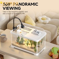 CYMX Fish Tank, Power Filter  360 Aquarium, Durable with Water Pump Multifunctional with LED Lightin