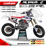 Sticker Dekal CRF 450 Fullbody Stiker motor keren variasi CRF 450 Supermoto Custom Desain AR-003