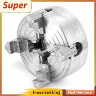 [innersetting.my] Z011A 4 Jaws Lathe Chuck High Carbon Steel Mini Drill Chuck for Lathe Machine