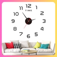 Home Decor Fashion 3D DIY Large Wall Clock Acrylic Wall Mirror Clock Stiker Pelekat Dinding Cermin J