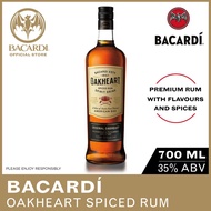 BACARDI Oakheart - 700ml / 70cl 35% ABV - Gluten Free Spiced Rum Aged in Oak Barrels
