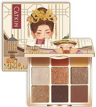 CATKIN Eyeshadow Palette Makeup, Matte Shimmer 9 Colors, Highly Pigmented, Creamy Texture Natural Br
