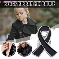FRANCESCO Black Ribbon Pin, Awareness Melanoma Cancer Funeral Ribbon Badge Brooch, Enamel Black Ribb