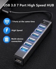 高速鋁製 7 端口 USB 3.0 連開關適用於 PC 筆記本電腦和 Macbook qpokckp High Speed Aluminium 7 ports USB 3.0 with switch 
