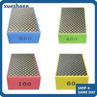 XUESHANN Diamond Hand Polishing Pads, 60/100/200/400 Grit 95x58mm Tile Glass Abrasive Grinding Block