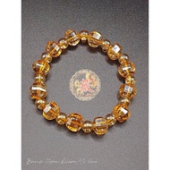 Transparent acyclic bead bracelet, gold color