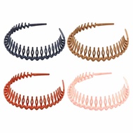 Wavy Flocking Hair Headband Long Teeth Style Matte Color Hairhoop Plastic Teeth Headbands With T8o3