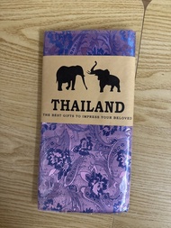 泰國手工絲巾 披肩紫色花紋 送禮佳品