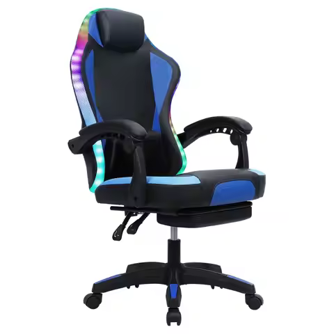 Video Game Chairs,Gaming Chair for Kids,Ergonomic Gaming Chair,LED Lights Ergonomic Massage Computer