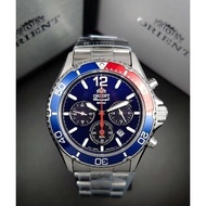 Orient RA-TX0201L10B Mako Solar Chronograph Blue Face Analog Men's Diver's Watch