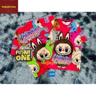 LABUBU T Shirt Baju Jersey New Trend Airport Model Day Children's and Adult Shirts: Microfiber Thail