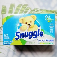 แผ่นอบผ้า ผ้านุ่ม กลิ่นหอมสดชื่น (Snuggle®) Fabric Softener Dryer Sheets Super Fresh Original 200 แผ