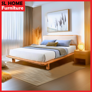 🔥SL 100% SOLID WOOD Muji Queen/King Bed Frame / katil murah / katil queen / japanese bed frame - SL 
