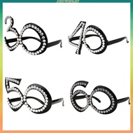 [Chiwanji1] 30th 40th 50th 60th Funny Glitter Diamante Birthday glasses for party Novelty Plastic  E