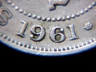 香港鎳幣-1961年英屬香港五毫鎳銅幣(英女皇伊莉莎伯二世戴冠像)