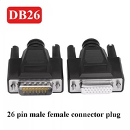 DB26 Soldering Connector HDB26 3 Rows of 26 Pin Plug With Shell Terminals D-SUB 26pin Male Female We