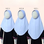 Tudung Sarung Sekolah Awning Scuba Safa Sekolah Rendah Selapis mosecerpe Lembut Putih Nila Hitam Ana