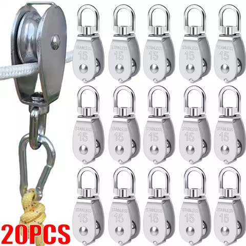 Stainless Steel Wire Rope Crane Pulley Block M15 Lifting Crane Swivel Hook Single Pulley Block for H