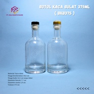 BKB375 375ml glass bottle with cork cap 375ml clear glass bottle/