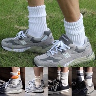 [AND THEN] (Daily Shipment) Mid-Tube Socks Towel Bottom Striped Retro Mid-Socks NB new balance Stack