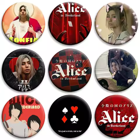 Japan TV Alice in Borderland Soft Button Pins Chishiya Kuina Creative Brooch Round Badge for Backpac
