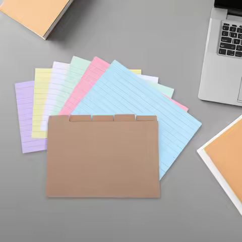 1Set Kraft Paper Index Card Dividers Blank Tabbed Separator Cards for Filing Organizing Study Note R