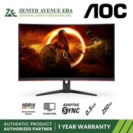 AOC C32G2ZE2/96 31.5" FHD (1920x1080) HDR 250Hz 0.5ms VA 1500R Adaptive-Sync Curved Gaming Monitor |