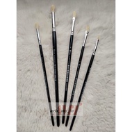 Focus Hog Brush (Round and Flat Hog: Black Brush) for Acrylic and Oil Painting