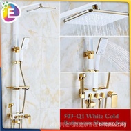 Bathroom Shower Set White Gold Bathroom Shower Sprayer Quality Brass Shower Faucet Rainfall Black Go