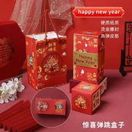 [6 Cards/Set] Folding Bounce Surprise New Year Red Envelope Box Tiktok Valentines Day Surprise Jump Box Creative Birthday Gift Box