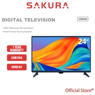 Sakura Digital TV 24 inch HD LED TV (DVBT-2) Built in MYTV