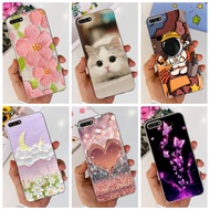 Huawei Y6 (2018) ATU-L22 / Y6 Prime (2018) ATU-L42 Case Cute Flower Cat Painted Soft Silicone TPU Phone Casing