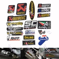 Motorcycle Car Akrapovic Aluminium Heat-resistant Exhaust Pipes Sticker Label Decal AR SC SHOWA Sticker