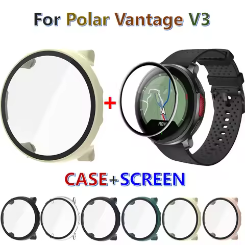 1+1 PMMA Screen Protectors Glass Film Bracelet Cover for Polar VantageV3 Watch Bezel Protective case