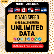 『 🇺🇸 USA, 🇲🇽 Mexico, 🇨🇦 Canada, 🇵🇦 Panama, 🇨🇷 Costa Rica & 🇸🇻 El Salvador eSIM 』【2GB/Daily Unlimited