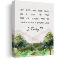 Bible Verse 2 Timothy 1_7 Canvas Wall Art Decor for God Has Not Given Us the Spirit of Fear Poster