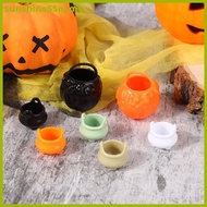 SUN 2pcs Halloween Mini Cauldron Miniature Mini Halloween Candy Buet Pot Witch Cauldron MY