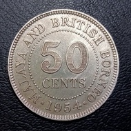 Koin Master 1532 - 50 Cents Malaya And British Borneo Tahun 1954