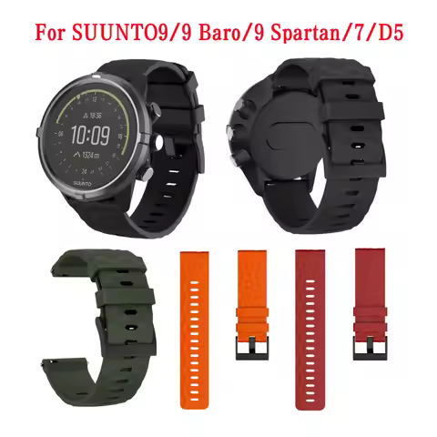 24mm Rubber Silicone Strap Replacement Watch Band For Suunto 7 D5 Wristband For Suunto 9 Spartan Spo