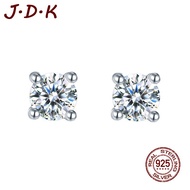 JDK PT950 Platinum Plated Zircon 5A Earrings for Women and Men