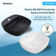 Rubine SQ 42M Countertop Square Ceramic Basin