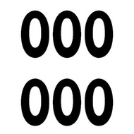 4 INCHES STICKER NUMBER - STYLE 4 (A4 SIZE) FOR BALLOON PLATE NUMBER BOBO BALLOON TRANSPARENT