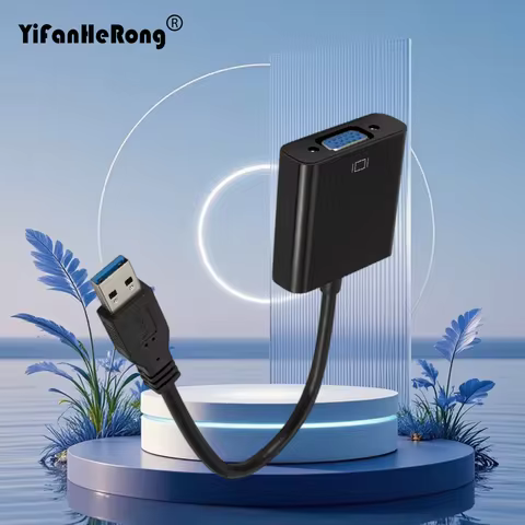 USB 3.0 to VGA Adapter External Video Card Multi Display Converter for Win 7/8/10 Desktop Laptop PC 