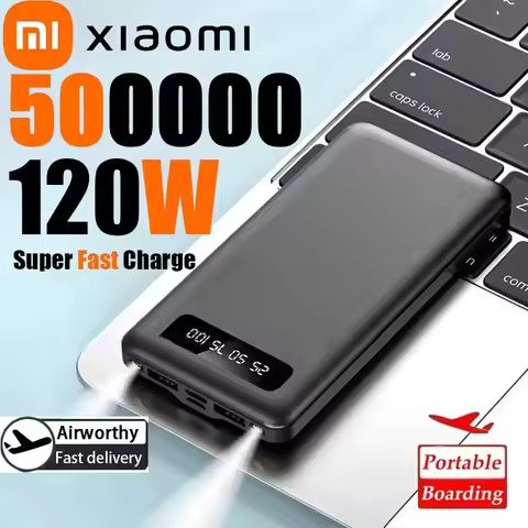 Xiaomi 500000mAh 120W Power Bank Super Fast Charging Battery High Capacity Digital Display Power Ban