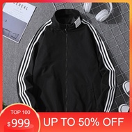 Jacket men's and women's umbrella, black and white, 3 stripes, high-quality 2-layer wind parachute m